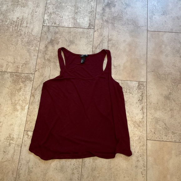 H&M Dark Red Burgundy Women’s Sz M Tank Top - Picture 3 of 8